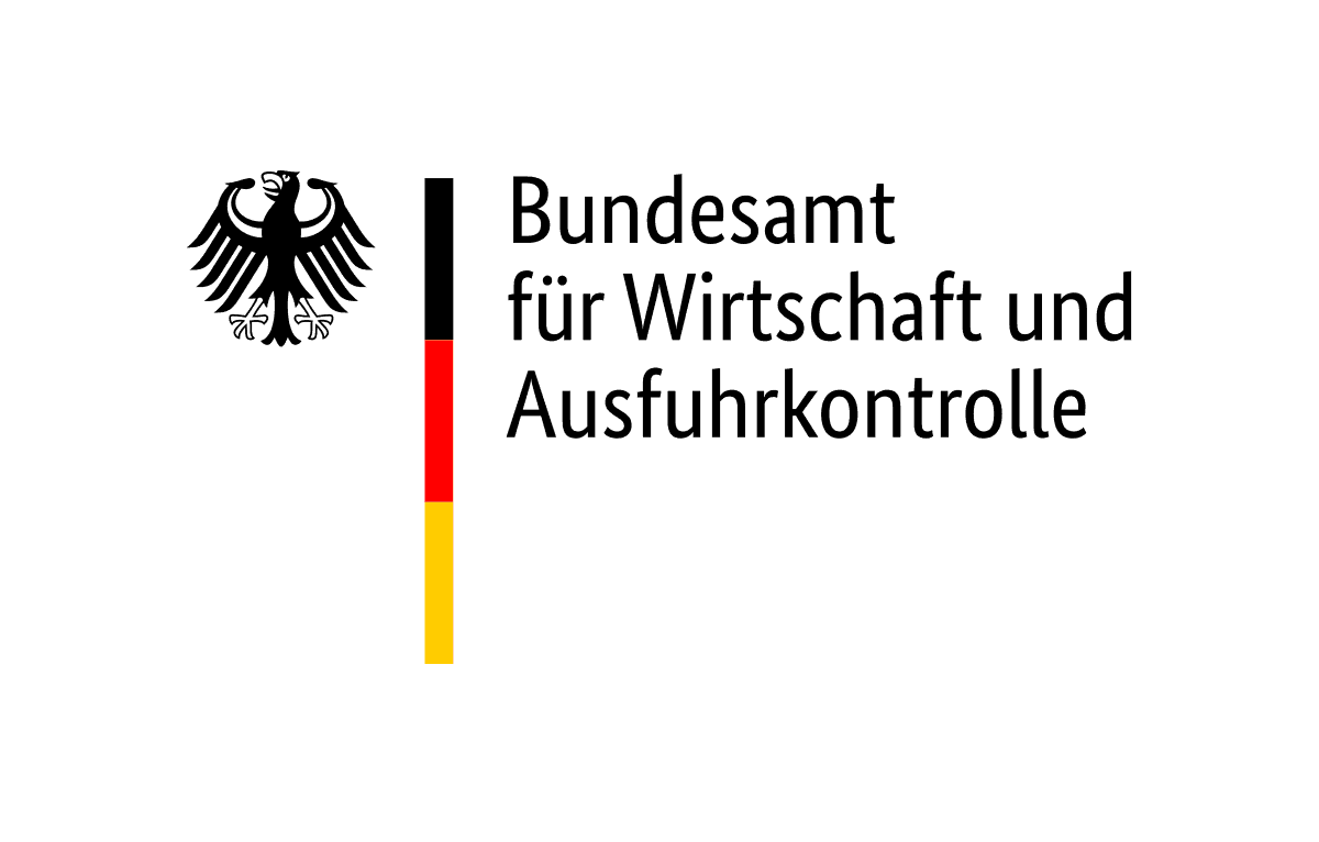 German Federal Office for Economic Affairs and Export Control logo with an eagle and flag colors.